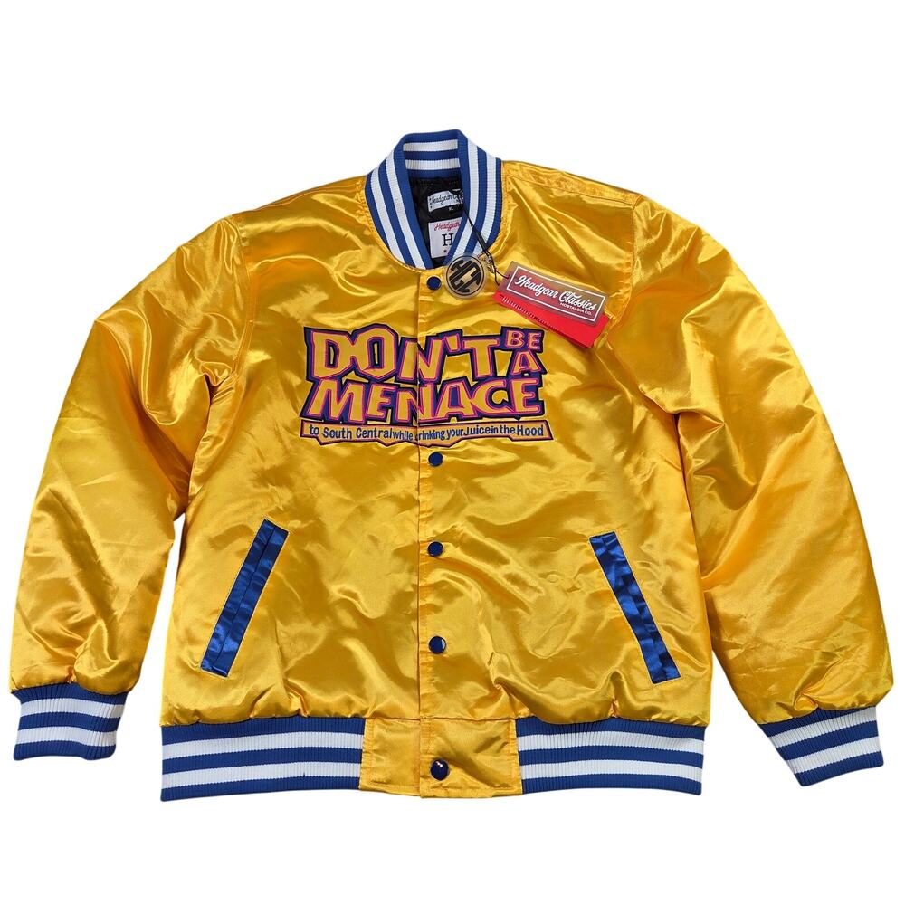 Headgear Classics Don’t Be A Menace Loc Dog Satin Varsity Jacket XL NWT
